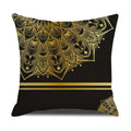 Axyaa Gold Printed Decorative Linen Pillow Cover