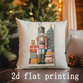 Axyaa Christmas-themed Pillowcases with Festive Scenes Pattern Square Cushion Cover