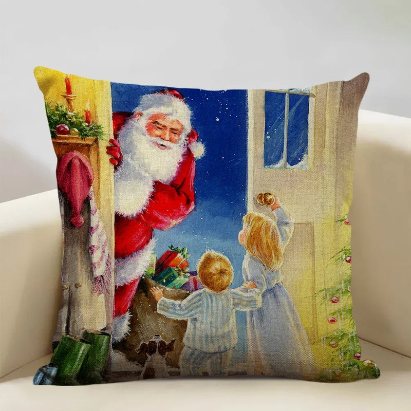 Axyaa Christmas Tree Santa Claus Cushion Cover 45x45cm