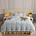 Axyaa High-End Jacquard Milk Fleece Winter 4-Piece Bed Set