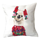 Axyaa Alpaca and Cactus Pattern Pillowcase for Home Sofa Decoration