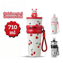 Axyaa Insulated Straw Tumbler Cold Water Cup -  Cute & Portable Large Capacity Iced Coffee Bottle