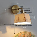 Axyaa Copper Ceramic LED Pull Chain Wall Light Fixture