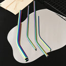 Axyaa Stainless Steel Wide Smoothie Straws 8-Pack with Cleaning Brush