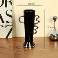 Ceramic Vase with Abstract Geometric Design by Axyaa