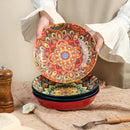 Axyaa Ceramic Vegetable Plate - Hand-painted European Design