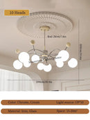 Axyaa French Style Glass Pendant Ceiling Chandelier for Living Room Kitchen Island