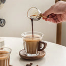 Axyaa Glass Coffee Cup Set with Coaster, Milk Cup, Tea Cup, Latte Cup