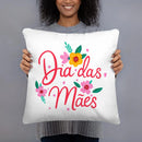 Axyaa Spanish Print White Pillow Case for Mom's Day Celebration