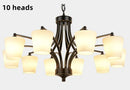 Axyaa Black Iron Glass Shade Chandelier: Industrial Farmhouse Style Lighting