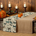Axyaa Watercolor Butterfly Plants Table Runner for Dining Room Butterflies Botanical Theme