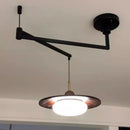 Axyaa Walnut Pendant Light: Vintage Style Glass LED Lamp for Home and Office