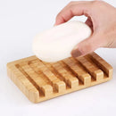 Axyaa Bamboo Soap Dish with Water Drain - Bathroom Kitchen Organizer Tray