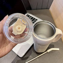 Axyaa 650ml Stainless Steel Thermal Cup with Handle and Straw