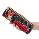 Axyaa Mickey Minnie Leather Pencil Case: Big Capacity School Supplies Pen Box