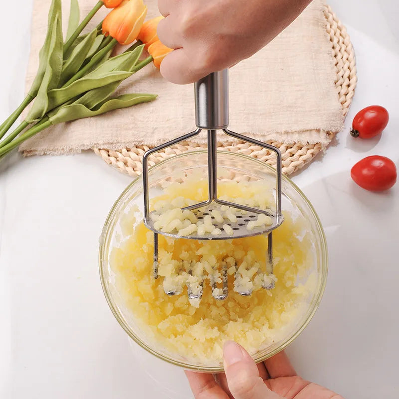 Axyaa Stainless Steel Potato Masher Fruit Vegetable Chopper Kitchen Gadget