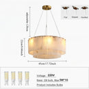 Axyaa Nordic Marble Pendant Lights LED Dimmable Alabaster Chandelier