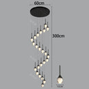 Axyaa Crystal Chandelier Stair Pendant Light Modern Living Room Interior Lighting