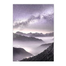 Violet Dream Lake Bridge Bloom Canvas Wall Art by Axyaa