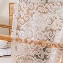 Axyaa Modern Jacquard Curtain Set for Living Room - White Sheer Window Treatment