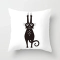 Skull Cat Black Pillowcase 45x45cm Home Decor for Sofa & Car - Axyaa