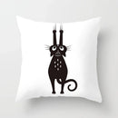 Skull Cat Black Pillowcase 45x45cm Home Decor for Sofa & Car - Axyaa