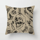 Axyaa Black Grey Skull Face Pillowcase for Halloween Living Room Decor