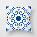 Blue Pattern Cushion Cover 45*45cm Pillowcase for Bedroom Sofa Home Decor by Axyaa