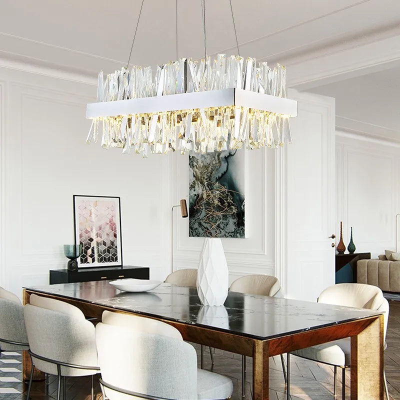 Axyaa Ring Crystal Chandeliers - Luxury LED Pendant Lights for Home and Restaurant