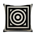 Axyaa Geometric Line Print Linen Cushion Cover - Home & Car Decor Pillowcase