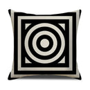 Axyaa Geometric Line Print Linen Cushion Cover - Home & Car Decor Pillowcase