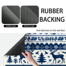 Christmas Deer Silhouette Non-Slip Drying Mat for Kitchen Counters and Tables by Axyaa