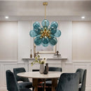 Axyaa Designer Glass Chandelier Modern LED Light Fixture for Children's Room, Living Room, Restaurant