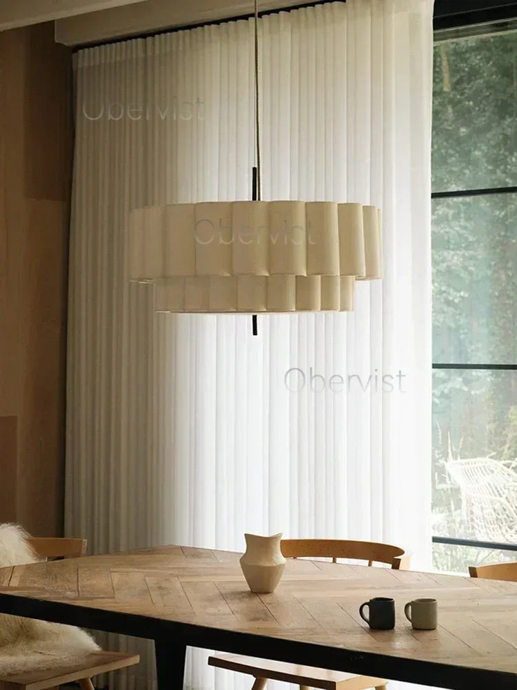 Wabi Sabi Fabric Chandelier Pendant Lamps by Axyaa