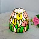 Axyaa Tulips Night Light Lamp with Stained Glass Shade
