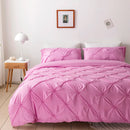 Axyaa 3D Flower Duvet Cover Set, Reversible Quilt Covers + Pillowcase, Solid Color, Home Bedding Essentials