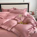 Axyaa Butterfly Embroidery 120-Count Cotton 4-Piece Naked Sleeping Set