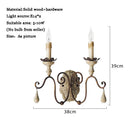 Axyaa Vintage Rural French Wood Carving Wall Lamp for Living Room Bedroom