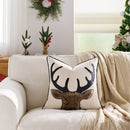Axyaa Christmas Embroidered Velvet Throw Pillowcase - Festive Sofa Decor Covers