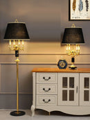 Axyaa Black Crystal Luxury Table Lamp - Modern Bedroom Decor