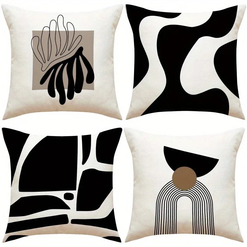 Geometric Line Pillowcase: Modern Nordic Style Home Decor by Axyaa