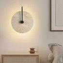 Round Stone LED Wall Lights Black Metal for Axyaa - Bedroom Foyer Stairs Shop Hotel Sconce Lamp
