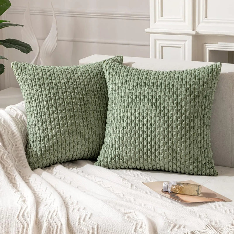 Axyaa Soft Striped Cushion Covers 20x20 Inch for Living Room Decor