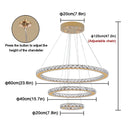 Axyaa Crystal Luxury Pendant Lights with Remote Control - Smart Hanging Chandelier for Home