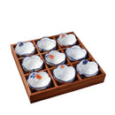 Axyaa Solid Wood Tea & Fruit Tray with Grid Plates