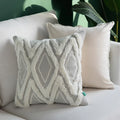 Ivory Tassel Cushion Cover - Moroccan Style Tuft - Axyaa Brand