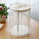 Axya White Round Cake Box Set - Clear Transparent Flower Gift & Storage Box