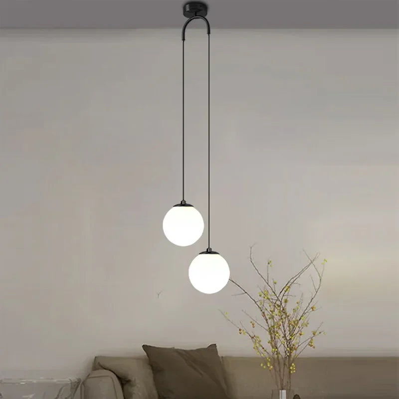 Nordic Glass LED Pendant Lights Gold Chandelier for Dining Room Bedroom by Axya