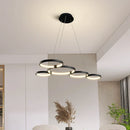 Axyaa Modern Black LED Chandelier for Living Room, Dimmable Kitchen Lighting