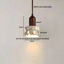 Axyaa Terrazzo Wood LED Pendant Light Glass Ball Hanging Lamp